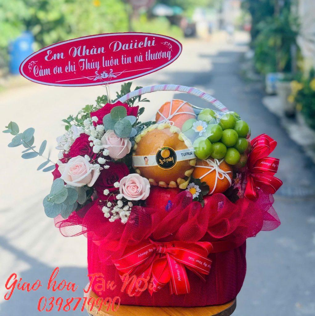 Giỏ hoa trái cây quà Tết