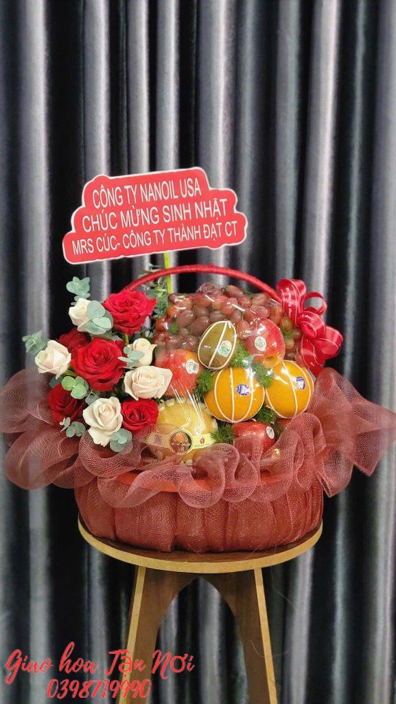 Giỏ hoa trái cây chúc mừng